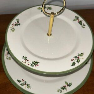 Traditions Holiday - 2 Tier Plate Set by Christopher Radko EXCELLENT CONDITION